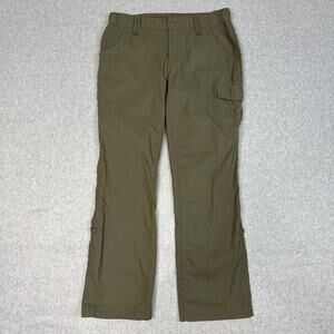 Duluth Trading Pants Olive Green Womens Sz 10 Nylon Hiking Outdoor Straight Leg